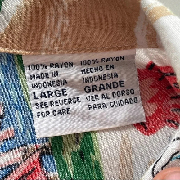 Vtg Solutions Original Hawaiian Islands Shirt Bahamas Barbados Antigua Large - Picture 15 of 15